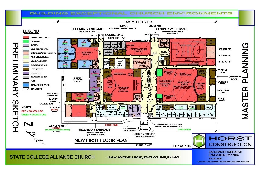 example of master planning sketch of church