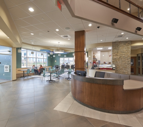 college cafe and circulation desk