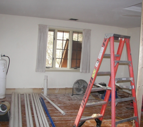 senior living cottage interior renovation in progress
