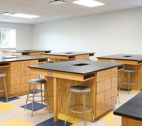 private school science classroom