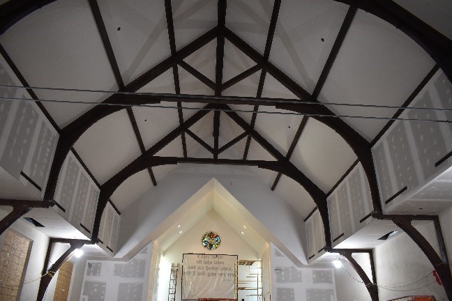 church roof interior under construction